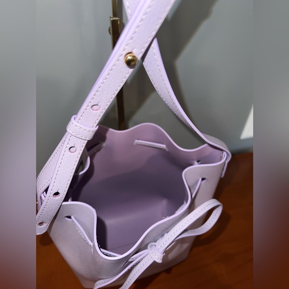 Mansur Gavriel Mini Leather Bucket Bag in Lavender - Picture 4 of 7